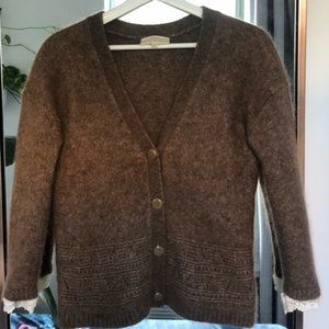 Sézane Charles wool brown cardigan